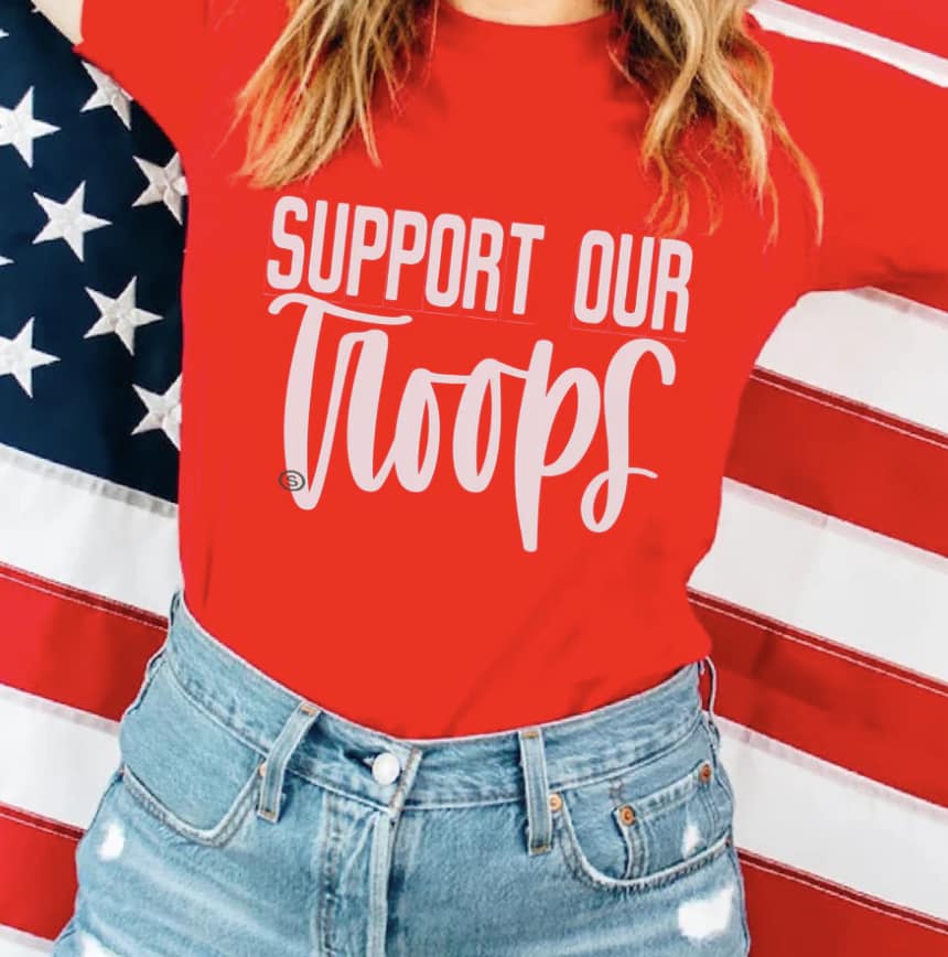 Support Our Troops (white print)