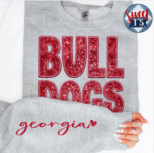 Bulldogs w/ sleeve *Faux Embroidery Sequin*